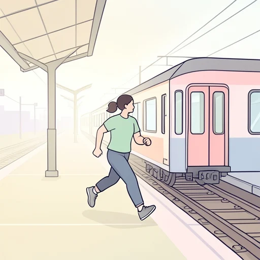 走ったのに電車に間に合わなかった - Bildwörterbuch
