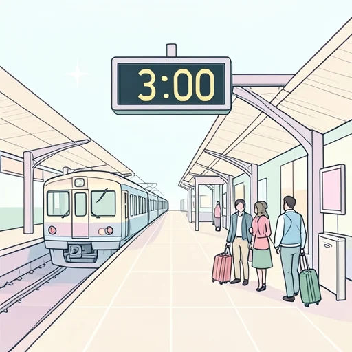 発車まであと三分です - Bildwörterbuch