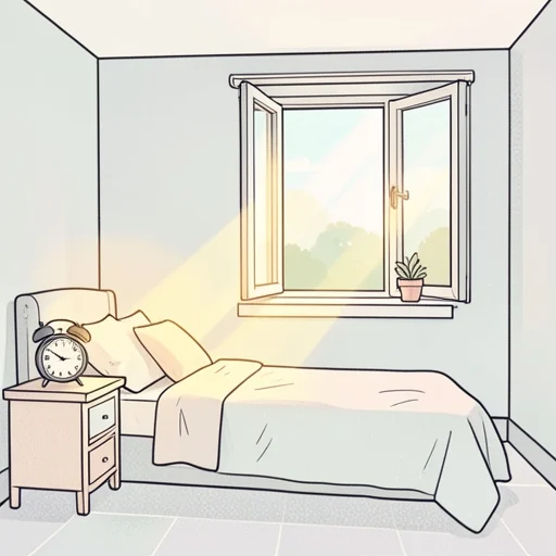 早く起きるようになりました。 - 그림 사전
