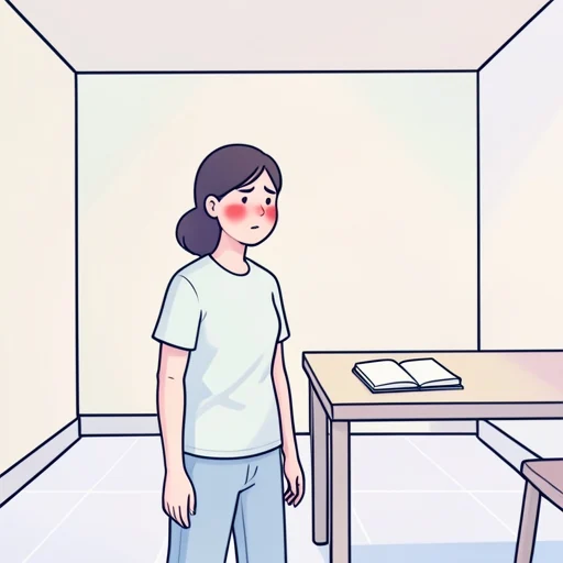 恥ずかしさで頬が熱くなった - Bildwörterbuch