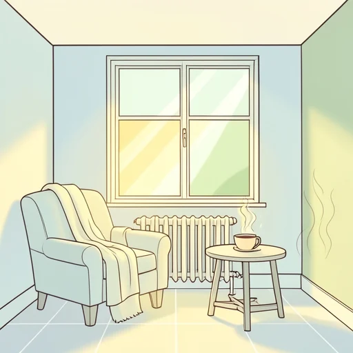 部屋が暖まってきた - Bildwörterbuch