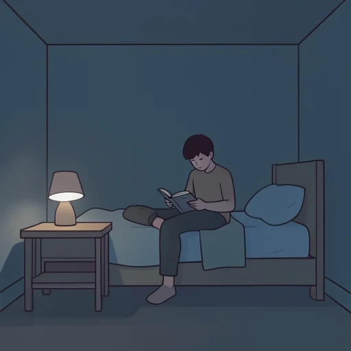 部屋の照明が暗すぎて本読めない - Bildwörterbuch