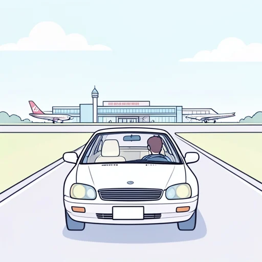 飛行場まで車で行った - Bildwörterbuch