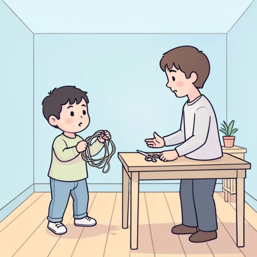 紐がほどけないから切っていい？ - Bildwörterbuch