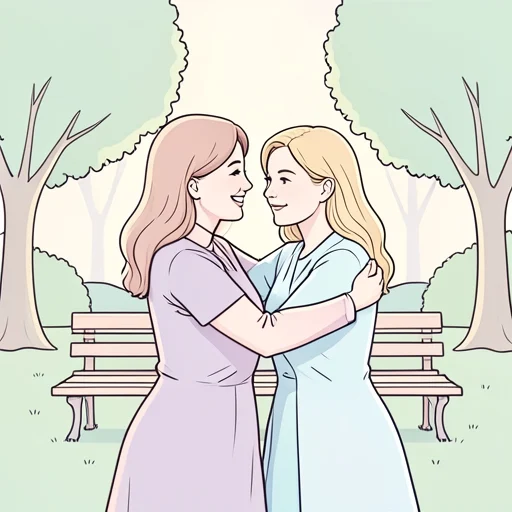 久しぶりに会ったのに不思議と昔と変わらない - Bildwörterbuch