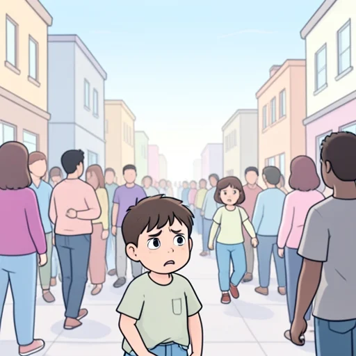 人込みで友達とはぐれちゃった - Bildwörterbuch