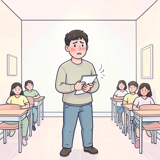 人前で話すの恥ずかしい - Bildwörterbuch