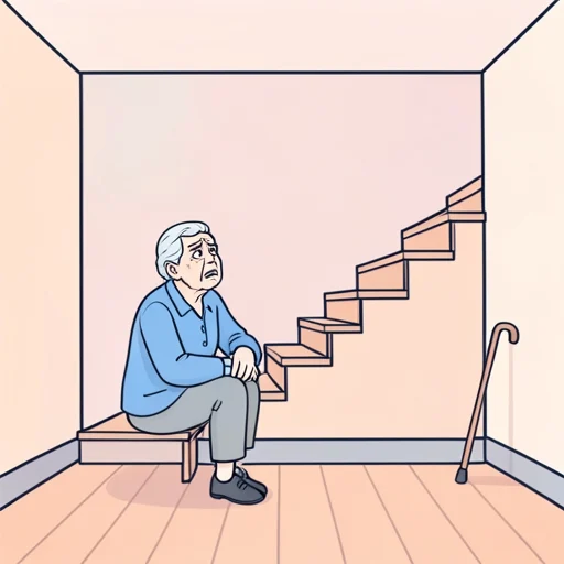 膝の調子が悪くて階段がきつい - Bildwörterbuch