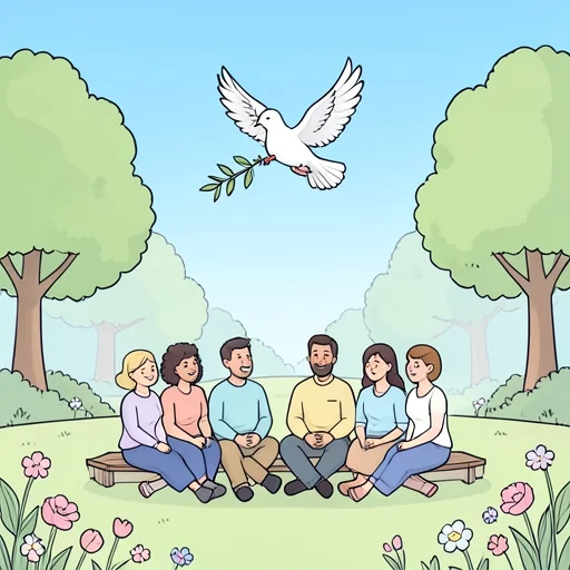 一日でも早く平和が訪れてほしい - Bildwörterbuch