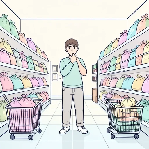 スーパーで袋をもらえますか。 - Bildwörterbuch