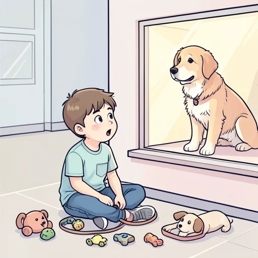 犬を飼いたいってずっと言ってる - Bildwörterbuch