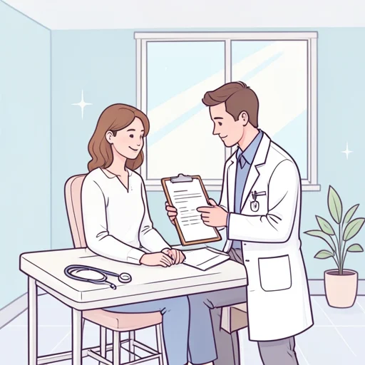医者に検査してもらったら、異常はなかった - Bildwörterbuch