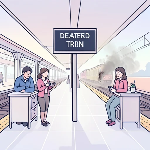 事故のため電車が遅れました。 - Từ điển minh họa