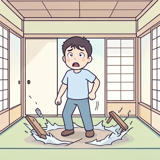 地震の瞬間、強い恐怖を感じた - Bildwörterbuch