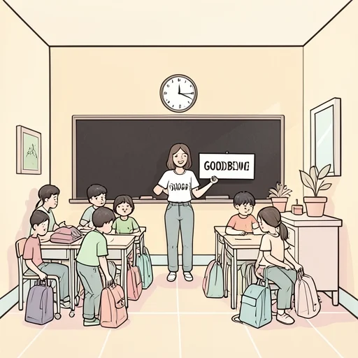 授業が終わりました。 - Diccionario ilustrado