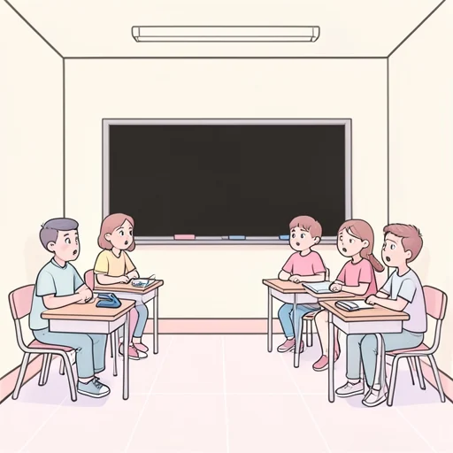 授業の最中に電話が鳴りました。 - イラスト辞典