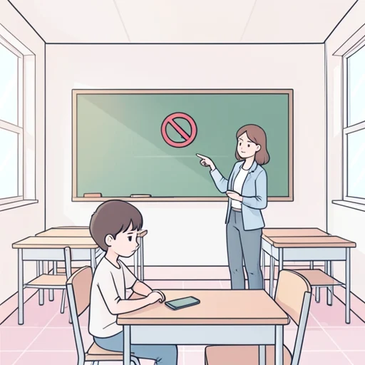 授業中にスマホを使ってはいけません。 - Illustrated Dictionary
