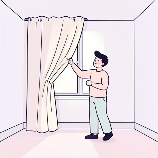 カーテンを閉めて - Bildwörterbuch