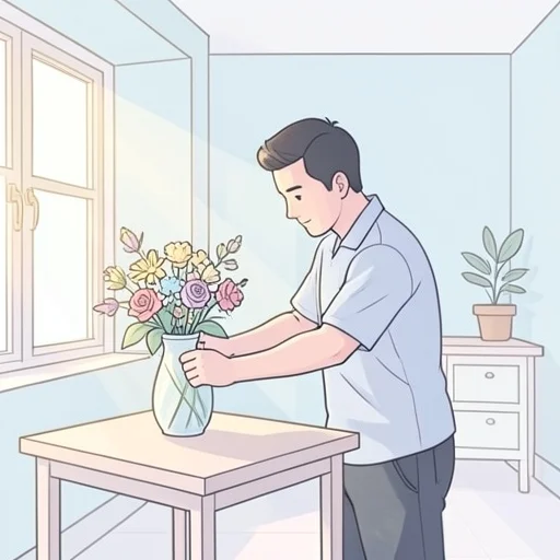 花瓶に花を挿すのは彼の担当だ - Bildwörterbuch