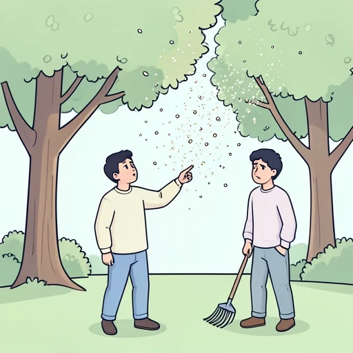 花粉を撒き散らすやつ誰だよ - Bildwörterbuch