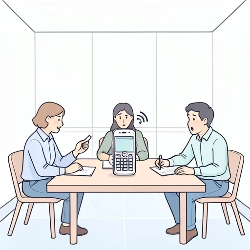 会議の最中に電話が鳴っちゃった - Bildwörterbuch