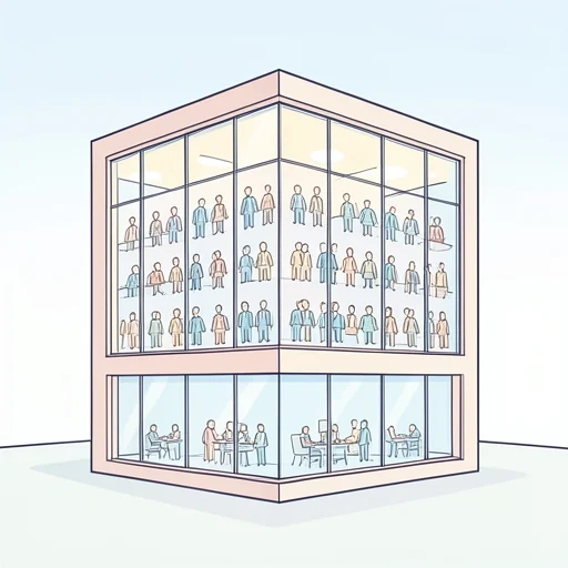 会社の社員は約500名いる - Bildwörterbuch