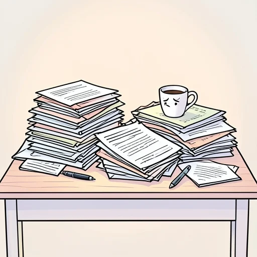書かなきゃいけない書類、溜まりすぎてやばい - Bildwörterbuch