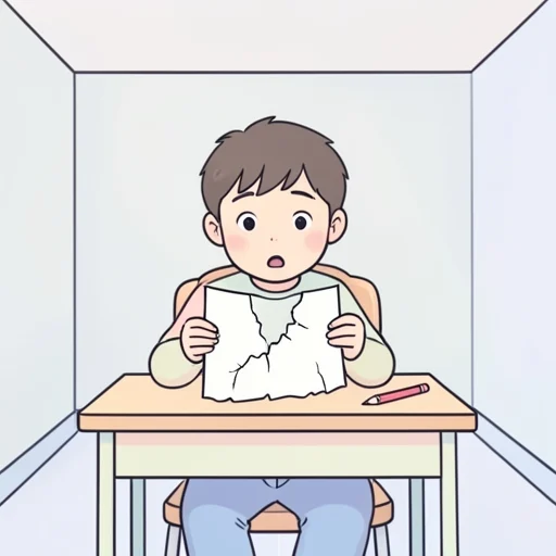 紙が裂けちゃった - Bildwörterbuch