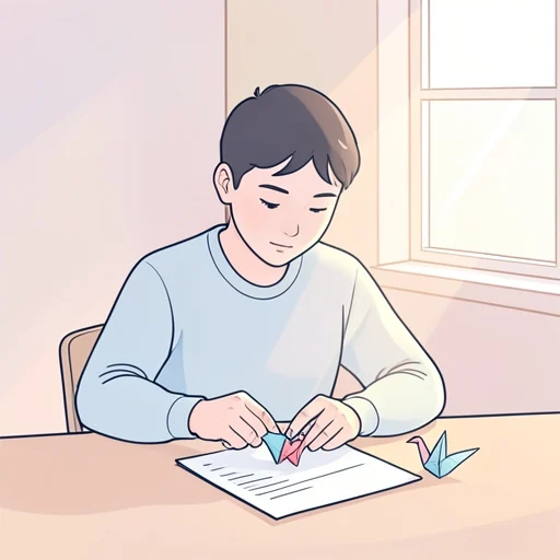 紙を折って鶴を作った - Bildwörterbuch