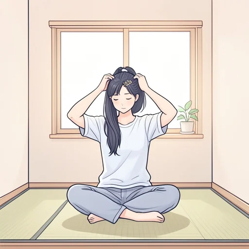 髪を結んで留めて - Bildwörterbuch