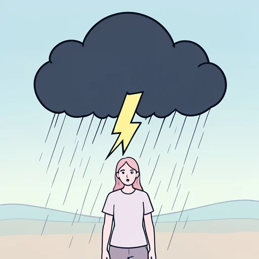 雷が鳴り出した - Bildwörterbuch