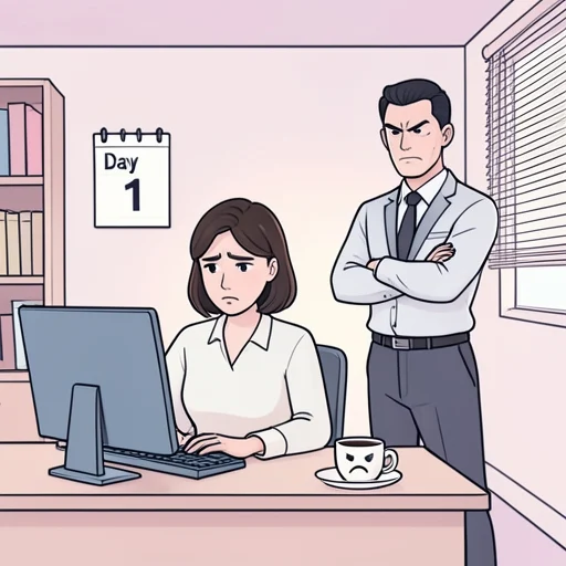 彼女、新しい上司が本当にきついって - Bildwörterbuch