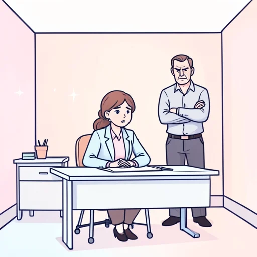 彼女、新しい上司に厳しい目をされてる - Bildwörterbuch