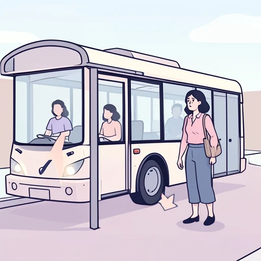 彼女、バスの乗客が激減したと言った - Bildwörterbuch
