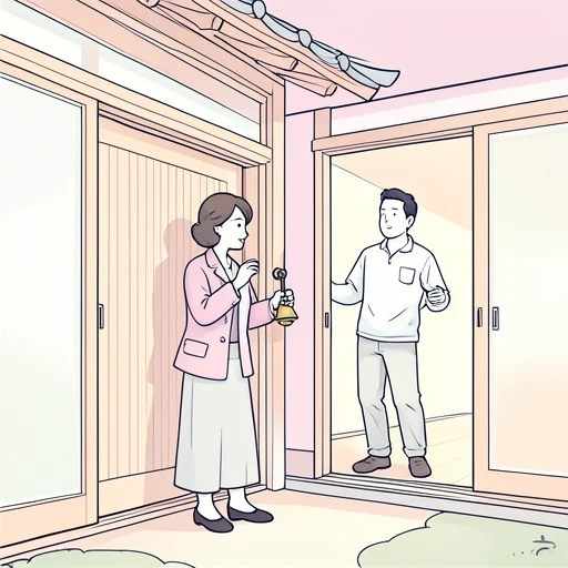 彼女、ベルを鳴らして彼を呼んだ - Bildwörterbuch