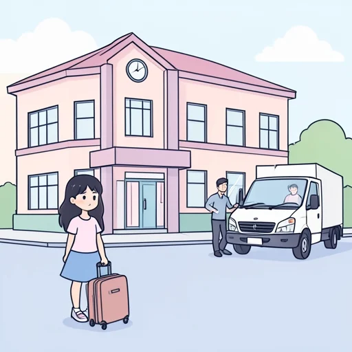 彼女、父親の仕事の都合で転校した - Bildwörterbuch