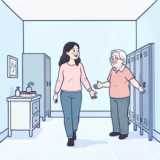 彼女、中学時代の友人と再会した - Bildwörterbuch