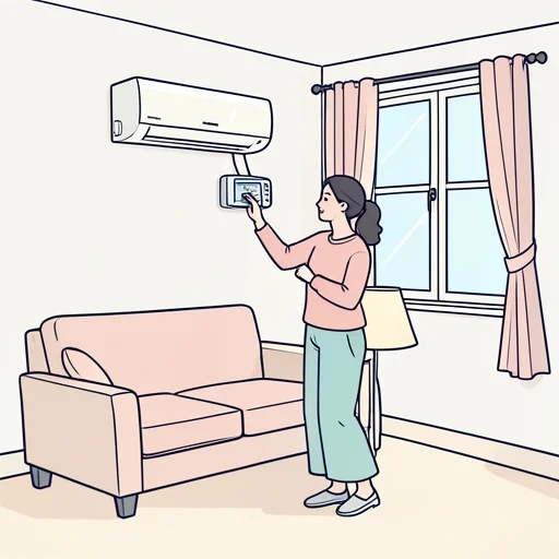 彼女、電気代を節約するためにエアコンの設定温度を変えた - Bildwörterbuch
