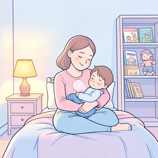 彼女、童謡を歌って子供を寝かしつけた - Bildwörterbuch