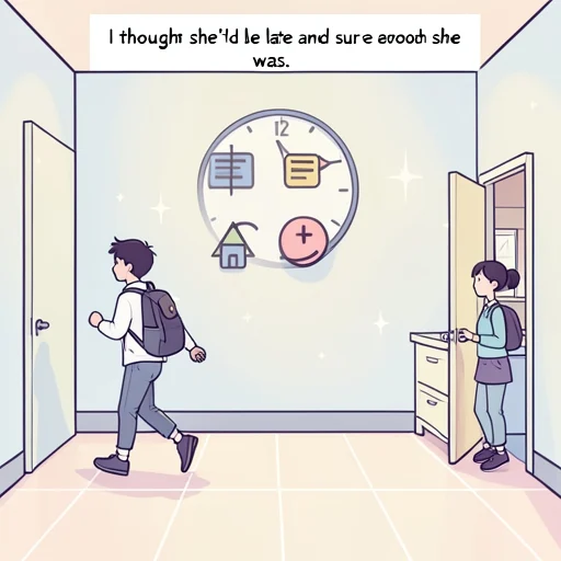 彼女が遅刻するに違いないって思ったらやっぱり遅刻した - Bildwörterbuch