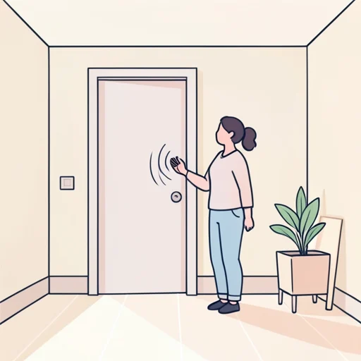 彼女がドアを叩く音が聞こえた - Bildwörterbuch