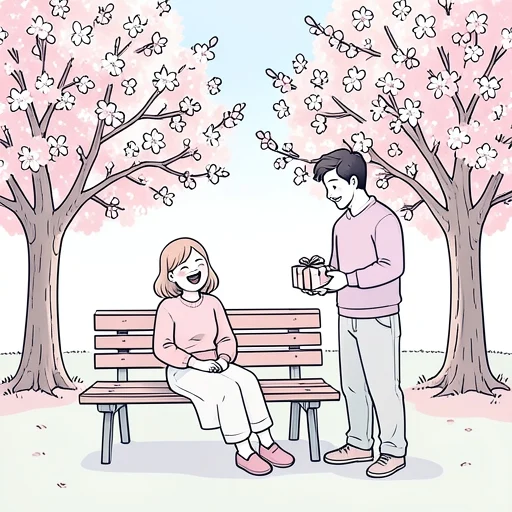 彼女が笑ってくれた - Bildwörterbuch