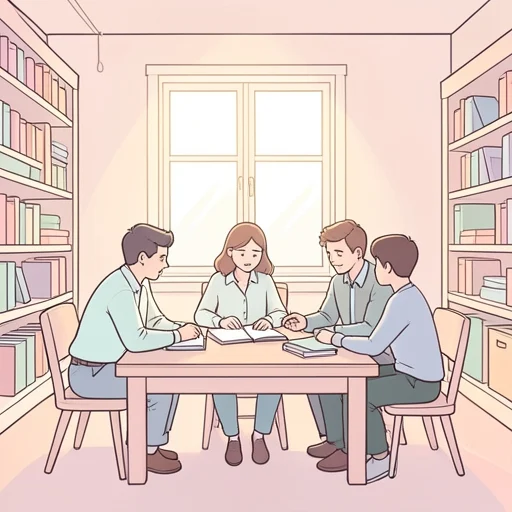 彼女、学生同士で情報交換をした - Bildwörterbuch