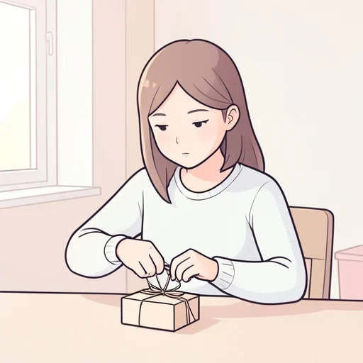 彼女、紐をきつく結んだ - Bildwörterbuch
