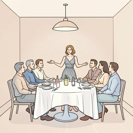 彼女、粋な計らいで私たちを食事に誘ってくれた - Bildwörterbuch