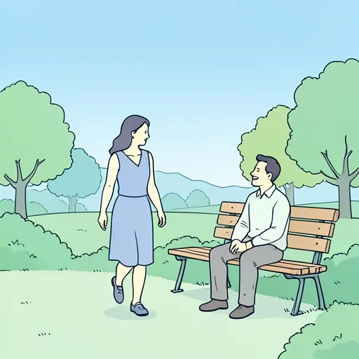 彼女、いつか彼と笑い合える日が来ると思ってる - Bildwörterbuch
