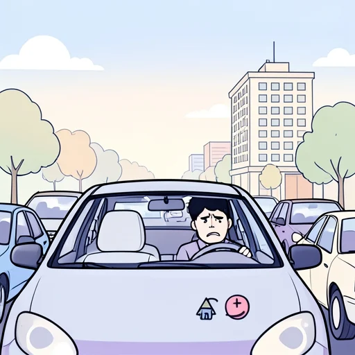 彼女、渋滞で会議に遅刻した - Bildwörterbuch