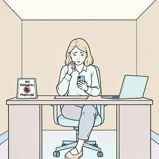 彼女、会社が私用にスマホを使うことを禁じてる - Bildwörterbuch