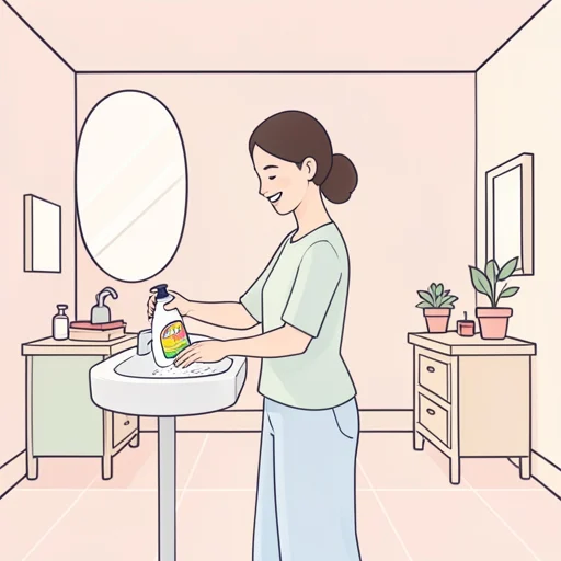 彼女女は新しい洗剤で洗った - Bildwörterbuch