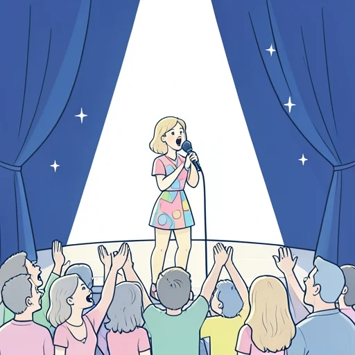彼女は歌手として有名になった - Bildwörterbuch